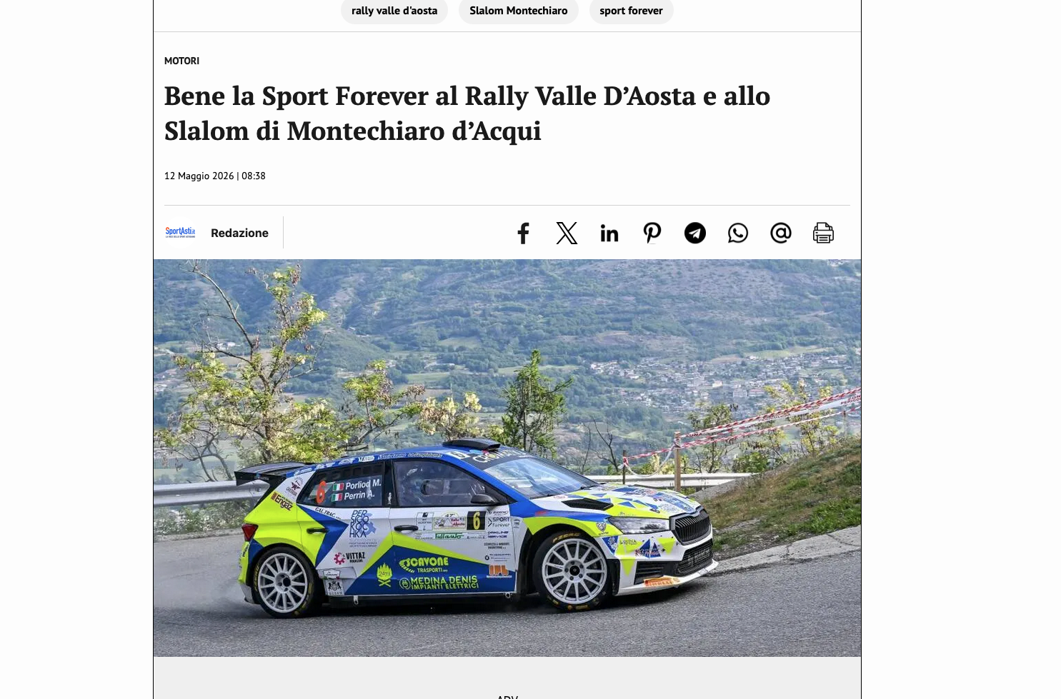 Bene la Sport Forever al Rally Valle D'Aosta e allo Slalom di Montechiaro d'Acqui - SportAsti