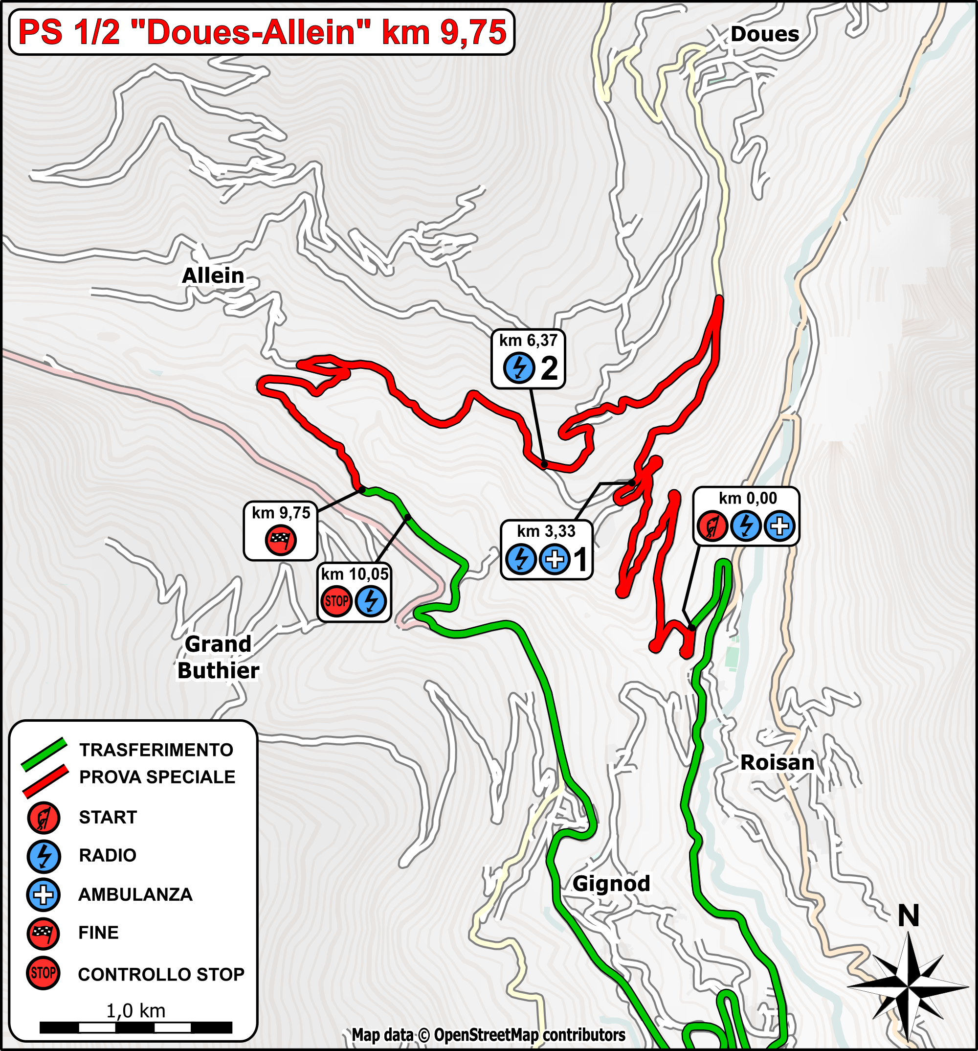 Mappa PS1-2 Doues / Allein